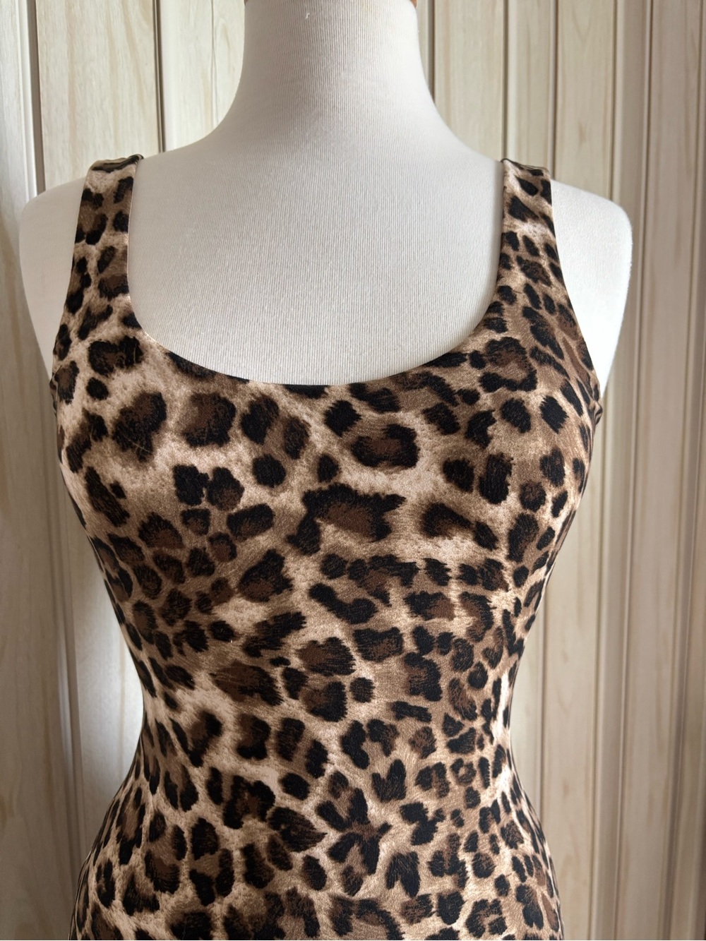 Bear Dance Leopard-Print Tank Midi Dress - Brown & Black - Picture 2 of 3